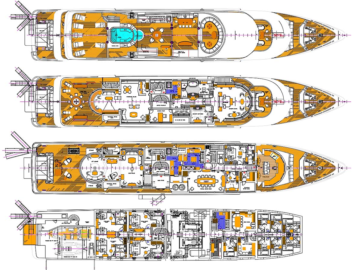 super yachts deck plans